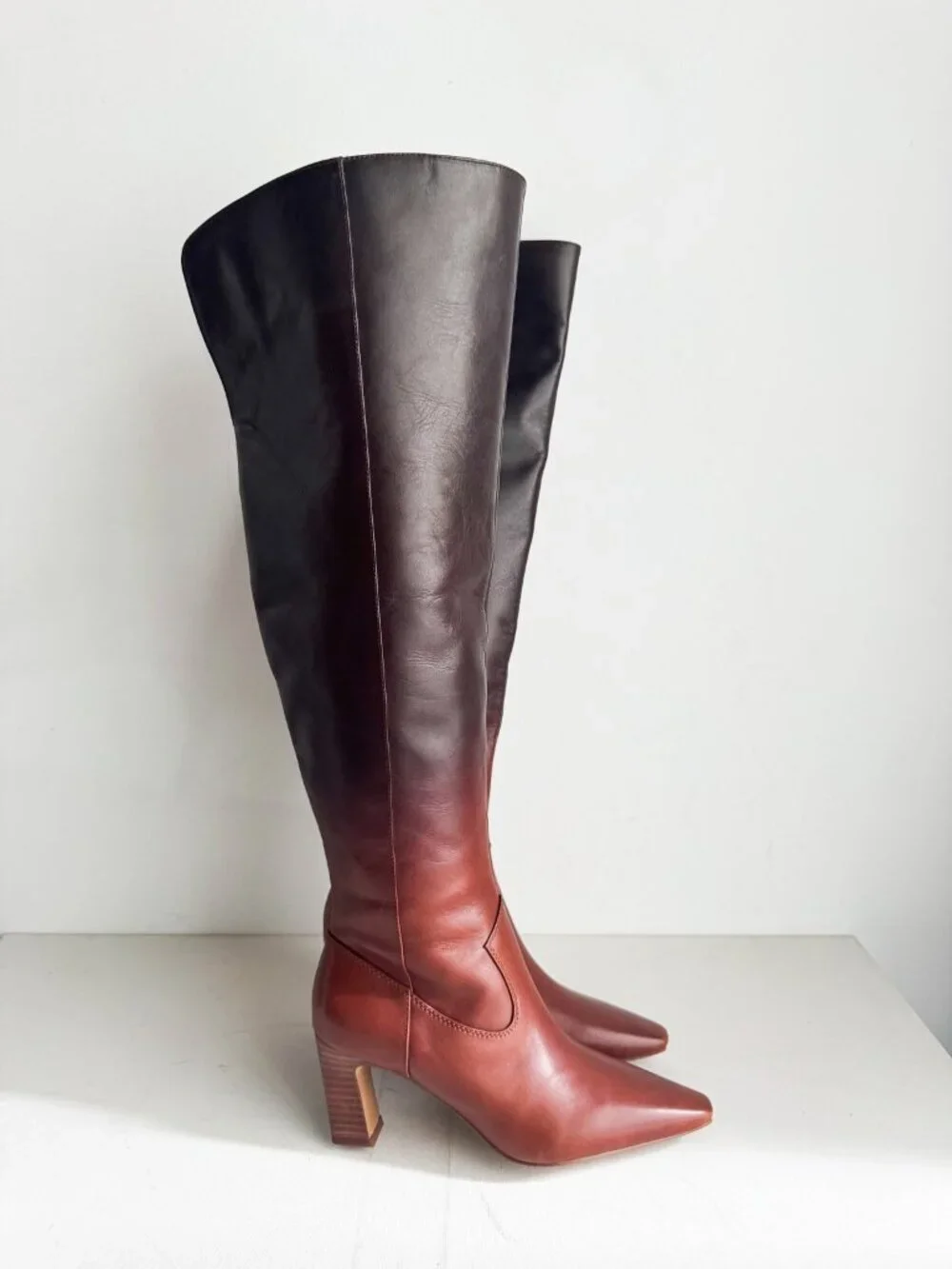 VINCE CAMUTO SHALIE 2 OVER-THE-KNEE BOOT Brown Ombré 7M WIDE CALF